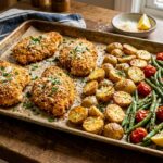 Parmesan Crusted Chicken Sheet Pan Dinner
